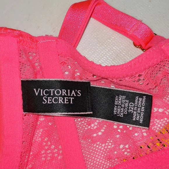 32D Pink Neon Bra - Picture 3 of 3